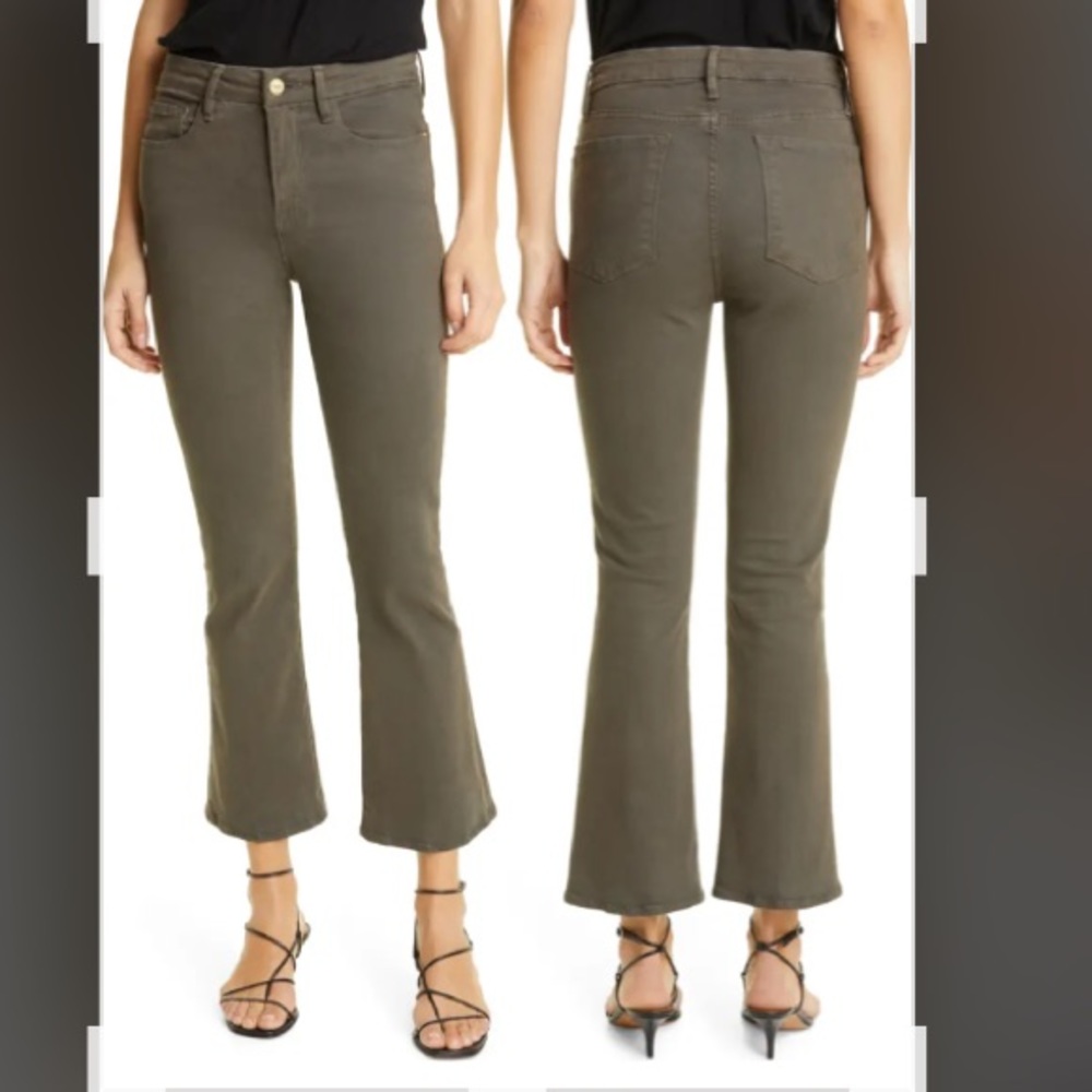 Crop Fringe Dark Grey with Steel cast. Jeans